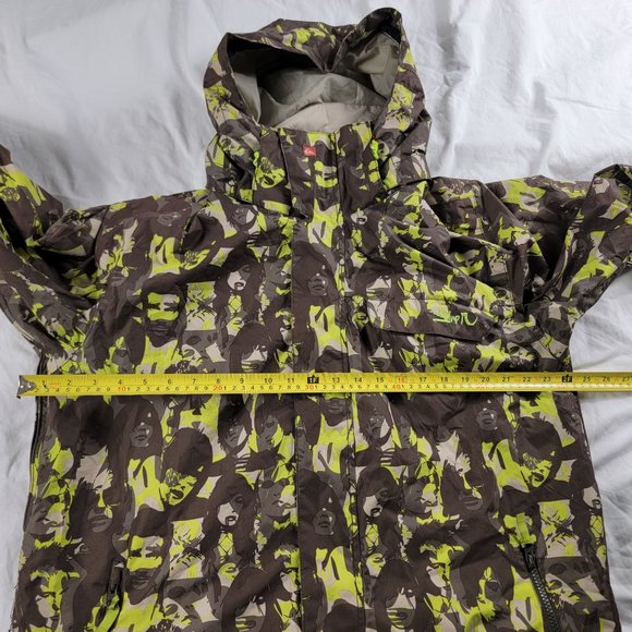 Quiksilver Mens Medium Green Winter Ski Jacket Multi Face All Over Print Vented - Picture 11 of 14